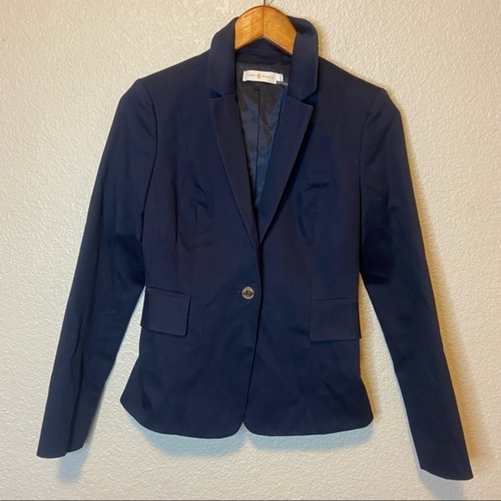 Tory Burch Navy Blazer with Gold Buttons Size 0